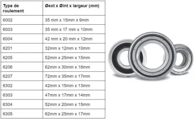 Roulement 6206 flasque métal (SKF) (6206-2Z/C3)