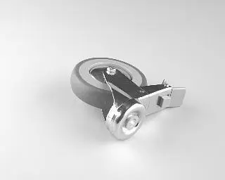 Roue caoutchouc avec frein