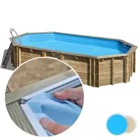 Liner pour piscine SUNBAY Orange octogonal 7,55m x 4,56m x 1,46m