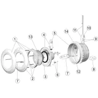 Pièces détachées pour Projecteur PAR56 enjoliveur inox et blanc