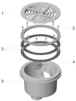 Pièces détachées pour Bonde de fond SNTE - piscines panneau préfabriqué