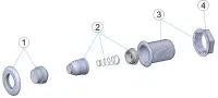Pièces détachées pour Bouton poussoir pneumatique Ø 6 x Ø 7