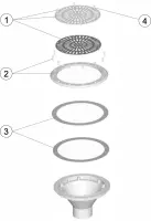 Pièces détachées pour Buse de fond INOX REGLABLE 3" LINER