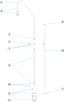 Pièces détachées pour Douche inox tube Ø63 avec 1 pommeau et 1 robinet temporisé - piscines publiques