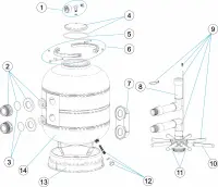 Pièces détachées pour Filtre à sable ASTRAL BRASIL FBS SIDE