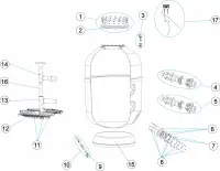 Pièces détachées pour Filtre Astral EUROPE 1800 1,2m-4kg