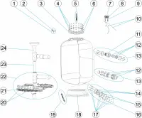 Pièces détachées pour Filtre VIENA SIDE 4 kg Ø 1050, 1200, 1400, 1600, 1800, 2000