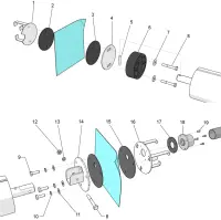 Pièces détachées pour Volet piscine ECA : Axe,  Fixations par préscellement enrouleur immergé - piscine liner