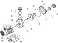 Pièces détachées pour Pompes BADU 45/6, 45/11, 45/16