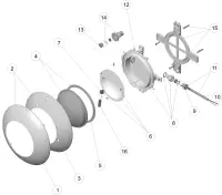 Pièces détachées pour Projecteur ASTRAL EXTRA PLAT - piscine paroi béton