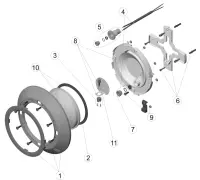 Pièces détachées pour Projecteur plat - piscine paroi béton