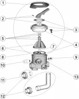 Pièces détachées pour Vanne SIDE 2" à baïonnette avec liaisons (pour Filtre CARAIBES II)