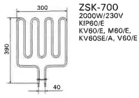 Résistance de poêle KIP60 E - 2000W/230V
