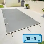 Bâche à barres DEL 10.5 x 5.5 m pour piscine 10 x 5 m Standard GRIS CLAIR
