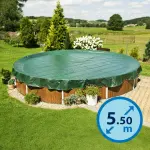 Bâche pour piscine hors-sol ronde diamètre 5.50 m coloris vert