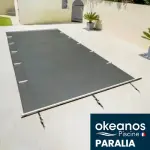 Bâche de sécurité à barres pour piscine Okéanos Paralia 8.07m x 4m