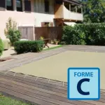 Couverture d'hivernage opaque Vancouver forme C - Ivoire / Ivoire