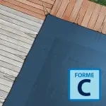 Couverture d'hivernage et de sécurité Grille Cold Forme C - Bleu / Noir