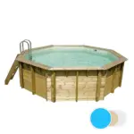 Piscine bois ronde Océa UBBINK 430 - H120cm - Liner Bleu