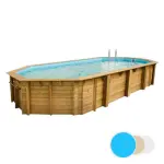 Piscine bois ovale Océa 470X860 - H130cm - Liner Bleu 75/100ème